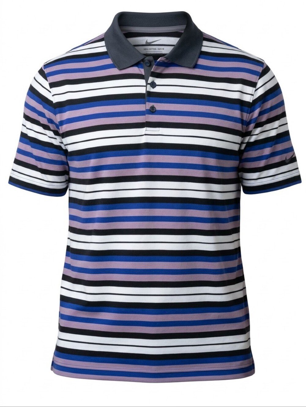 Nike Dri-Fit Polo Shirt Mens XL Striped Golf Rugby Stretch Performance
